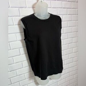 J.Crew Black Sleeveless Crewneck Cotton Top Size L